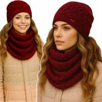 POLSKI KOMPLET CZAPKA Beanie + KOMIN Ciepły Zimowy DUŻO KOLORÓW WZORY