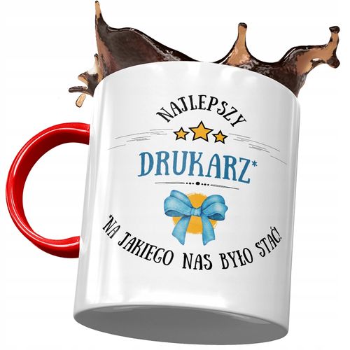 Kubek Czerwony Dla Drukarza Najlepszy Drukarz Z Nadrukiem Ze Zdjęciem na Arena.pl