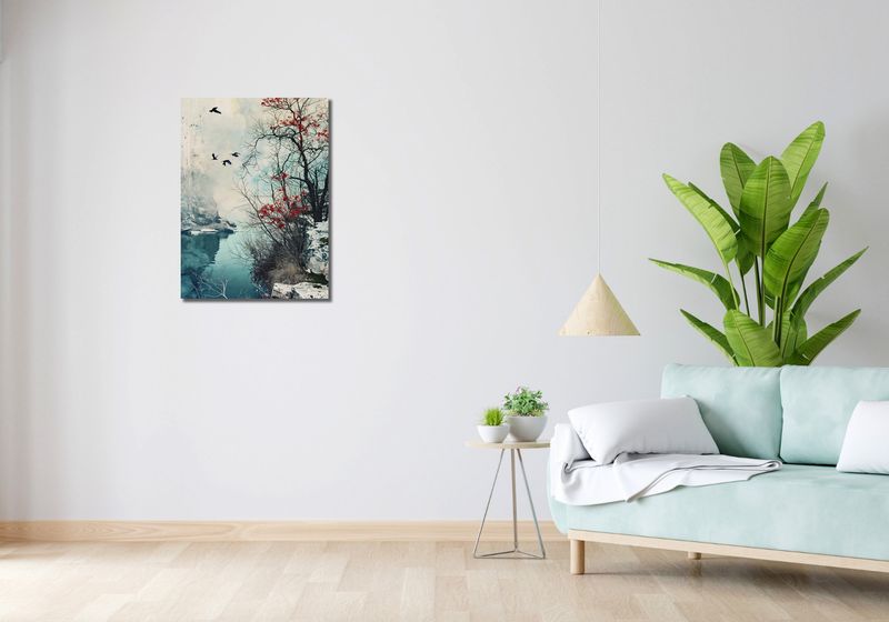 Obraz 50x70cm Zimowy Brzask Ptaków zdjęcie 2