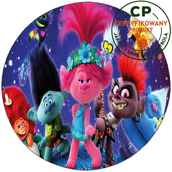 Opłatek na tort Trolls Trolle zdjęcie 1