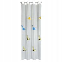 Firana gotowa na przelotkach DINO 140x250 biała z dinozaurem