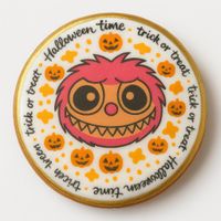 CIASTKO LUKROWANE HALLOWEEN NO.3 ROZ.S KOŁO RĘCZNIE ROBIONE