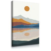 Obraz Do Salonu Kolorowe Góry Zachód Słońca Jezioro Styl Boho 50cm x 70cm