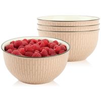 CERAMICZNA SALATERKA NA ZUPĘ OWOCE PRZEKĄSKI RÓŻOWA ZDOBIONA Z WZOREM