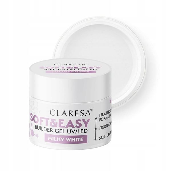 CLARESA ŻEL BUDUJĄCY MILKY WHITE 45G zdjęcie 1