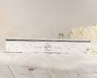 Białe pudełko na świecę do Chrztu Świętego z personalizacją PCS-1