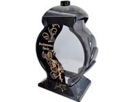 TATA TACIE ZNICZ LAMPION NA GRÓB OB CZARNO ZŁOTY MARMUR