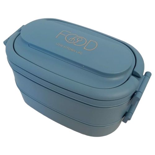 Lunch box 2-warstwowy pojemnik na lunch niebieski na Arena.pl