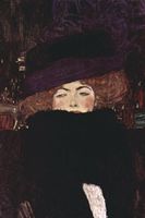 Plakat 61x91,5cm Lady with Hat and Feather Boa, Klimt Vintage