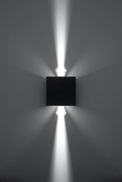 Kinkiet LAMPA przyścienna elewacyjna SL.0545 kwadratowa OPRAWA metalowa LED 6W 3000K kostka cube IP54 czarna zdjęcie 4