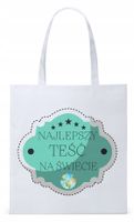 Dla Teścia Taty Prezent Torba Eco Biała Shopper Z Nadrukiem Ze Zdjęciem