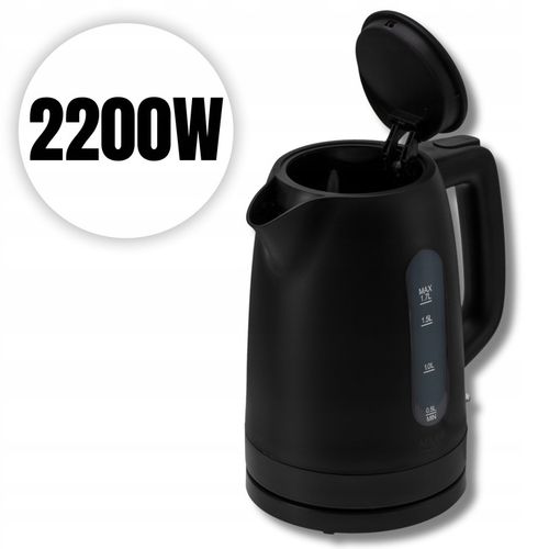 CZAJNIK ELEKTRYCZNY BEZPRZEWODOWY 2200W 1,7l CZARNY CICHY Z na Arena.pl