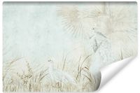 Fototapeta Do Salonu Białe PAWIE Natura Liście Styl Vintage 368cm x 254cm