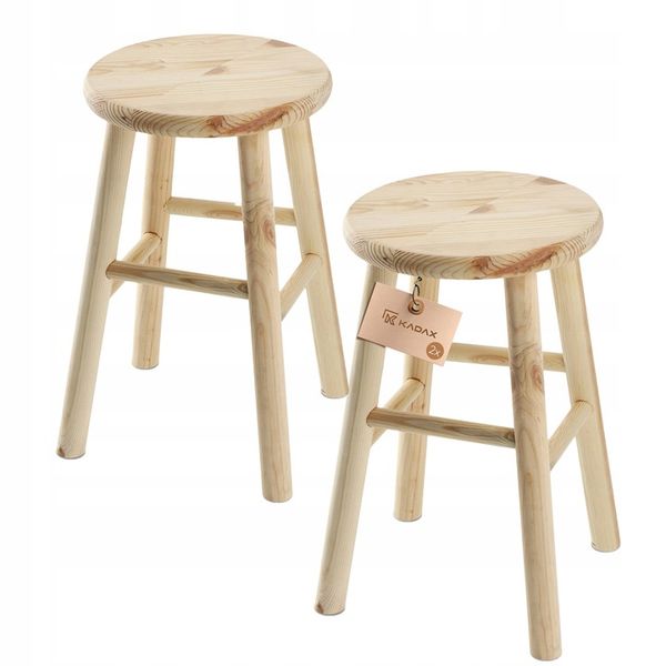 TABORET DREWNIANY KUCHENNY STOŁEK KRZESŁO 46cm SOLIDNY SOSNOWY DO zdjęcie 1