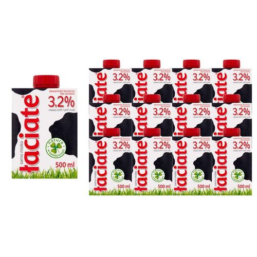 Łaciate Mleko UHT 3,2 % 500 ml x 12 sztuk na Arena.pl