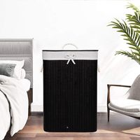 KOSZ BAMBUSOWY NA PRANIE BIELIZNĘ ZABAWKI Z POKRYWĄ POJEMNIK DUŻY 72L KUFER