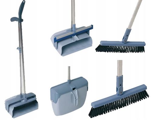 zestaw lobby szufelka zamykana na drążku + miotła do systemu lobby 25 cm na Arena.pl