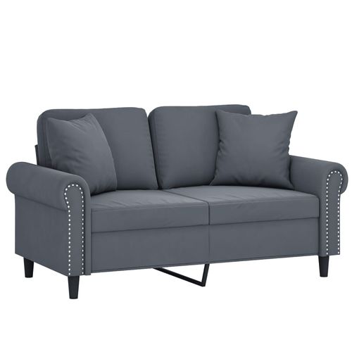 2-osobowa sofa z poduszkami, ciemnoszara, 120 cm, aksamit na Arena.pl