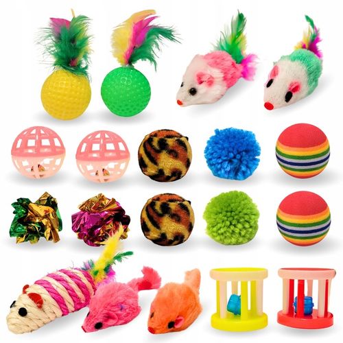 DUŻY ZESTAW ZABAWEK ZABAWKI DLA KOTA KOTÓW TUNEL WĘDKA PIŁKI MYSZ LEGOWISKO na Arena.pl