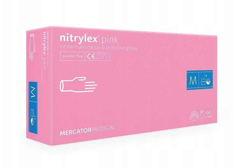 Rękawice nitrylowe nitrylex pink M karton 10 x 100 szt na Arena.pl