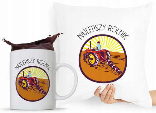 Zestaw Poduszka + Kubek Dla Rolnika Prezent Z Nadrukiem Ze Zdjęciem na Arena.pl