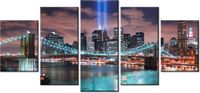 70CM 150CM OBRAZ 5 ELEM PANORAMA MANHATTANU ŚCIENNY