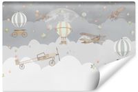 Fototapeta SAMOLOTY Balony Gwiazdy Styl Skandynawski 360cm x 240cm