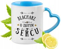 Dla Blacharza Kubek Błękitny Z Uszkiem W Kształcie Serca Na Prezent