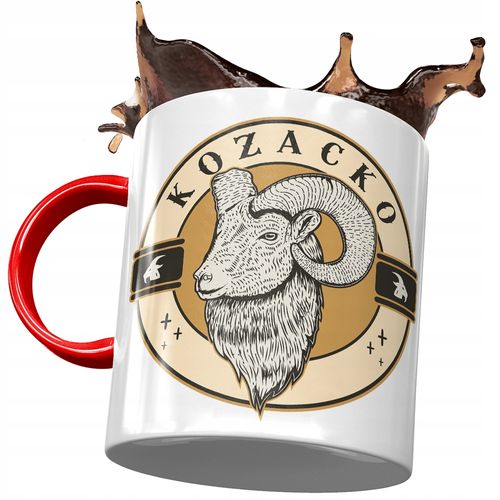Kubek Czerwony Śmieszny Kozacko Prezent Z Nadrukiem Ze Zdjęciem na Arena.pl