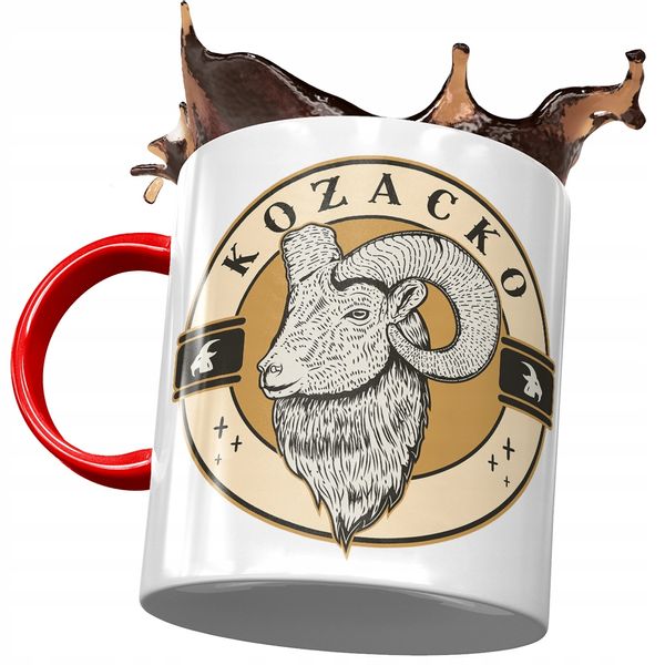 Kubek Czerwony Śmieszny Kozacko Prezent Z Nadrukiem Ze Zdjęciem zdjęcie 1
