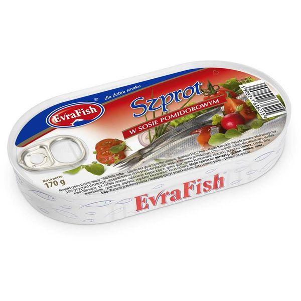 EVRA SZPROT W SOSIE POMIDOROWYM 170G zdjęcie 1