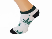 44-46 Białe skarpety stopki zielone KONOPIE polskie