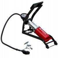 POMPKA NOŻNA Z WĘŻYKIEM DO KÓŁ SAMOCHODOWA ROWEROWA Z MANOMETREM +