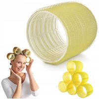 MEGA GRUBE Wałki Do Włosów Rzepy Rzepowe LOKI FALE 63mm 6szt DUŻE XL