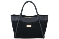 Elegancka torebka ze skóry zamszowej - Czarna