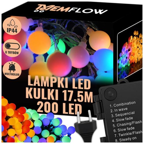 LAMPKI ŚWIĄTECZNE CHOINKOWE KULKI 200LED ZEWNĘTRZNE WEWNĘTRZNE MULTIKOLOR na Arena.pl