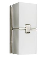 Prostokątny kinkiet szklany Cross hol satyna nikiel biały