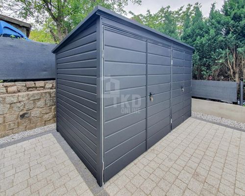 Schowek Domek Ogrodowy 3,5x2m 2x Brama Dwuskrzydłowa Antracyt Dach TKD226 na Arena.pl