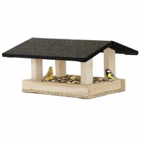 DUŻY KARMNIK DREWNIANY BUDKA NA KARMA KULE ZIARNO DLA DZIKICH PTAKÓW L