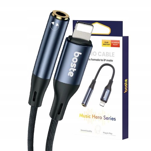 BOSTE KABEL ADAPTER PRZEJŚCIÓWKA AUDIO DO IPHONE LIGHTNING DO MINIJACK AUX na Arena.pl