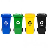 ZESTAW KOSZY NA ODPADY 4X120L HDPE CERTYFIKAT ISO9001 EN840