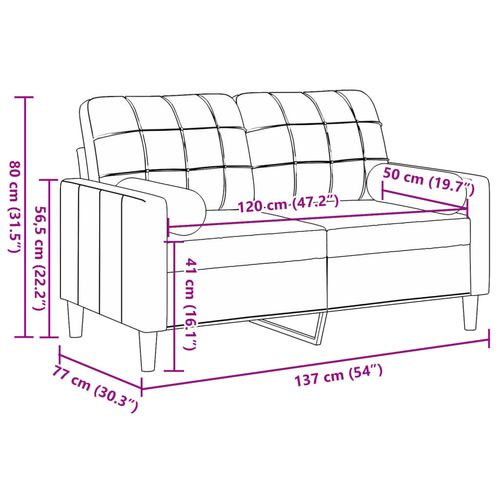 2-osobowa sofa z poduszkami, ciemnoszara, 120 cm, aksamit na Arena.pl