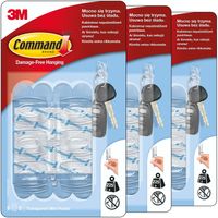 Haczyki Samoprzylepne COMMAND Przezroczyste bez wiercenia zestaw 18