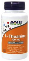 NOW FOODS L-Theanine 100 mg with Decaf Green Tea - L-Teanina (90 kaps.)