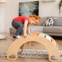 bujak drewniany wielokolorowy pomarańczowo-zielony