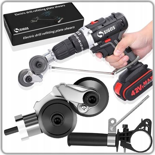 ADAPTER DO CIĘCIA BLACHY NA WKRĘTARKĘ WIERTARKĘ PRZYSTAWKA NOŻYCE na Arena.pl