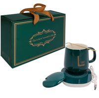 Zestaw prezentowy KUBEK podgrzewacz do napojów ELEKTRYCZNY łyżka UPOMINKOWY