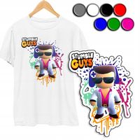 KOSZULKA DZIECIĘCA T-SHIRT Z NADRUKIEM - STUMBLE GUYS WZORY - XXS 98-104