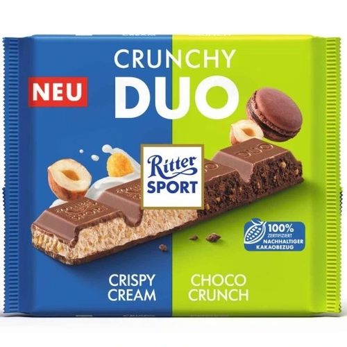 CZEKOLADA RITTER SPORT DUO CRUNCHY NADZIEWANA MLECZNA CRISPY CREAM 218g na Arena.pl