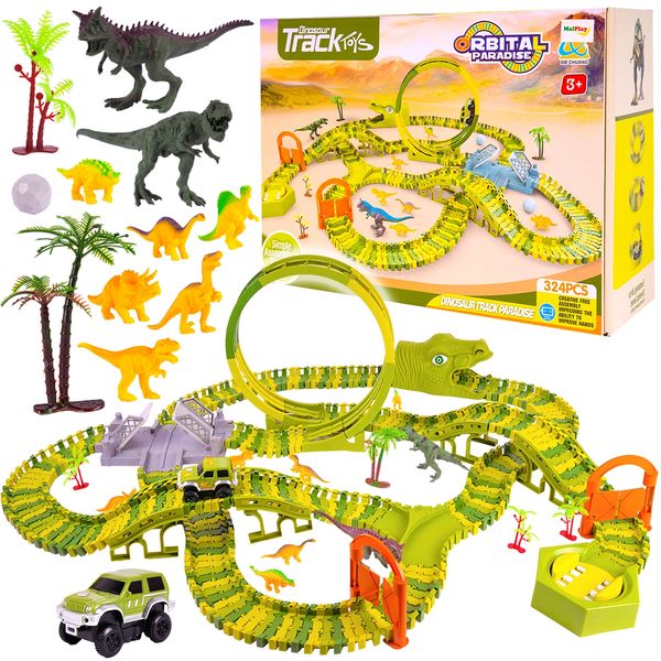 Mega Tor Wyścigowy Dinozaur Park Magic Track 324 elementy zdjęcie 1